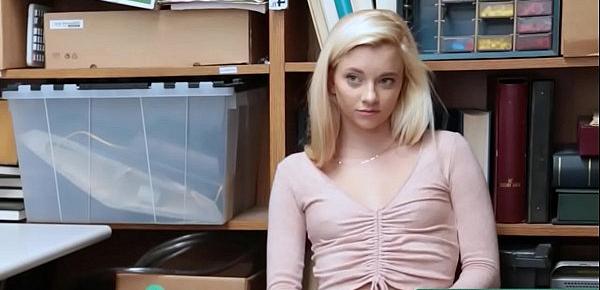 Hardsex with Tiny Tits Girl Shoplifter Riley Star in My Office - Teenrobbers.com